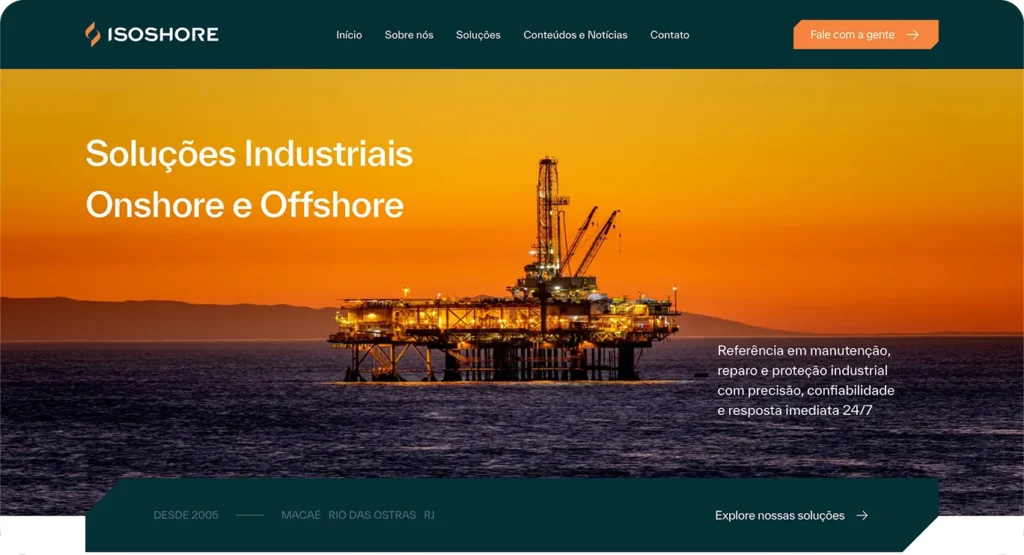 Soluções industriais onshore e offshore para manutenção e reparo em plataformas de petróleo – ISOSHORE RJ